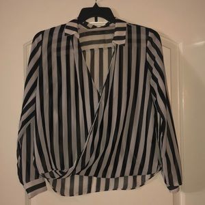 Sheer Striped long sleeve shirt